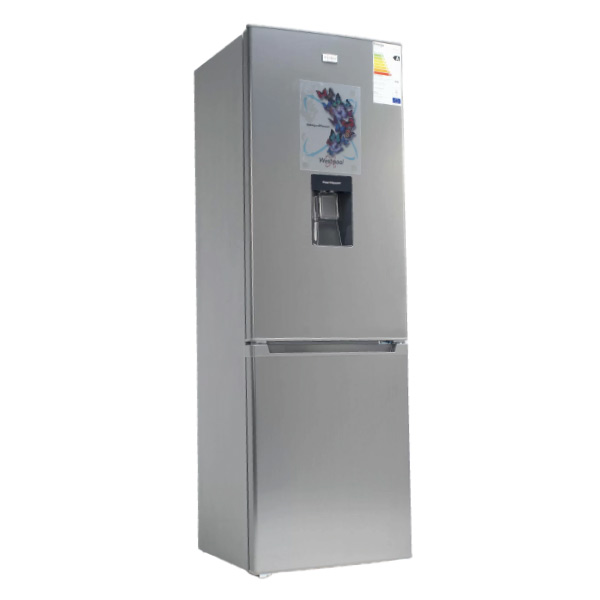 Réfrigérateur combine westpool 3 tiroirs 400 litres silver avec fontaine