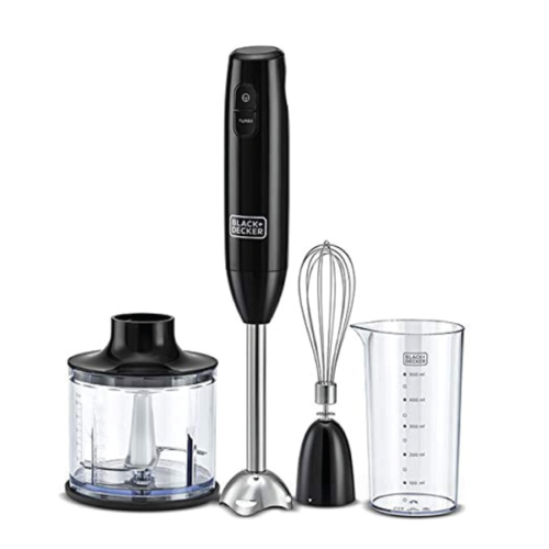 Mixeur plongeant BLACK+DECKER HB600-B5 600W 600 ml avec bol hachoir 3 en 1