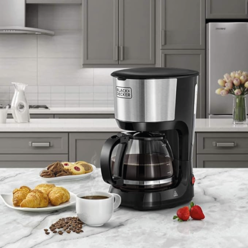Cafetière 10 tasses DCM750S-B5 Black+Decker 750 W avec carafe en verre pour café filtre – Image 3