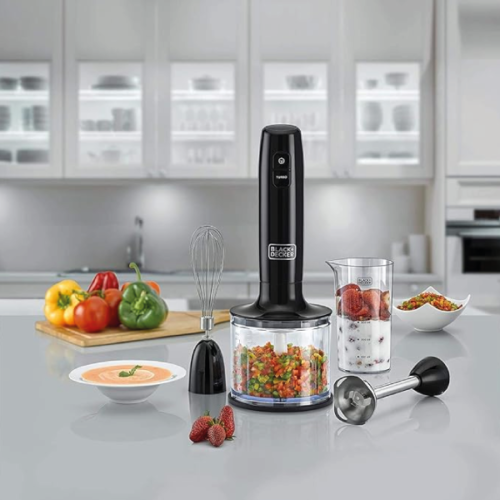 Mixeur plongeant BLACK+DECKER HB600-B5 600W 600 ml avec bol hachoir 3 en 1 – Image 4